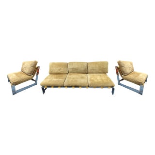 Sofa Set with Armchairs by Guilles Bouchez for Airborne, 1970, Set of 3 For Sale