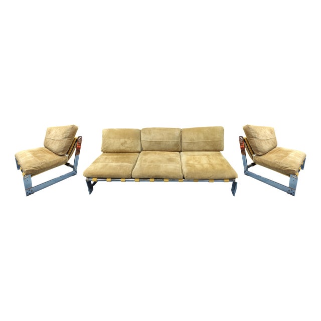 Sofa Set with Armchairs by Guilles Bouchez for Airborne, 1970, Set of 3 For Sale