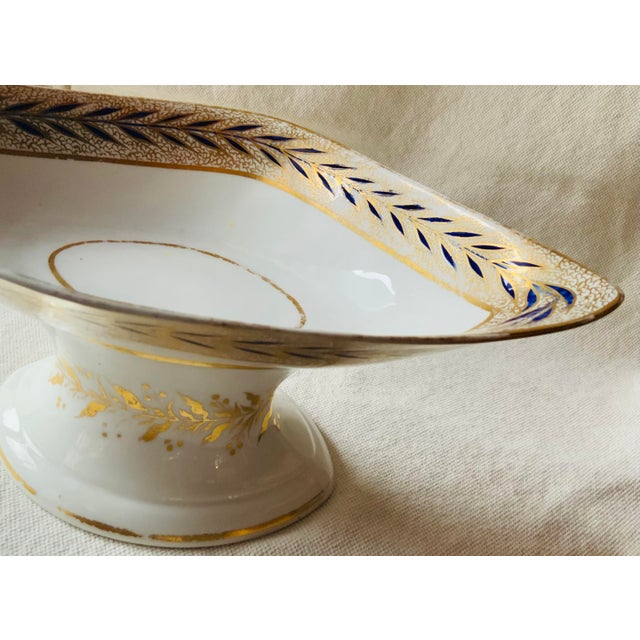 Magnificent Antique Derby Porcelain Centerpiece Bowl - English Bone China With Cobalt & Gold, Circa 1820 For Sale - Image 4 of 18