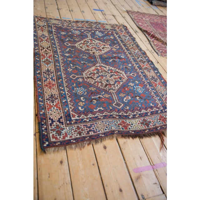 Vintage Kamseh Rug - 3'6" X 4'10" For Sale In New York - Image 6 of 9