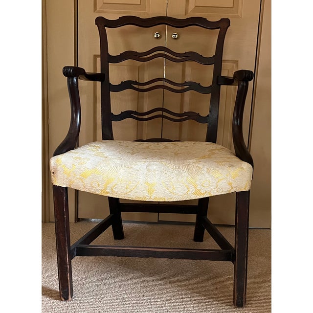 Antique Early 19th Century English George III Carved Mahogany Ribbon Back Arm Chair, Circa 1800 For Sale - Image 10 of 15
