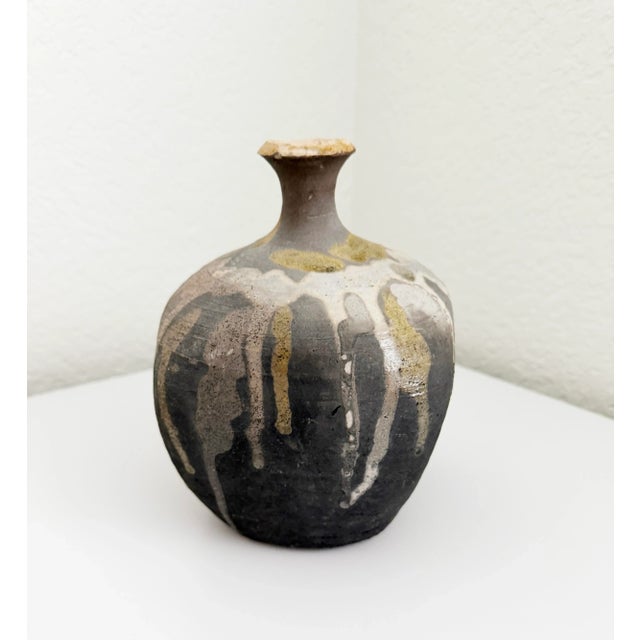 Ceramic Drip Glaze Studio Pottery Weed Pot For Sale - Image 7 of 10