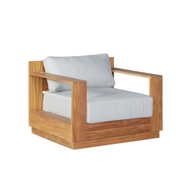 Imperial Grove Outdoor Solid Teak Wood Revolving Chair For Sale - Image 12 of 14