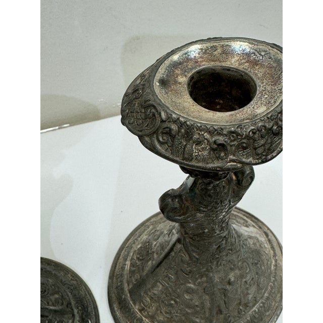 Metal Late 20th Century Derby Silver Company Candle Holders - a Pair For Sale - Image 7 of 9