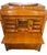 Elegant Biedermeier secretary desk, beautifully crafted with warm honey-toned figured veneers, architectural column...
