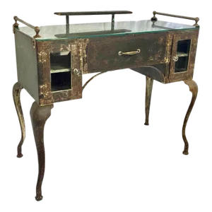 1930's Industrial French Metal Vanity