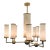 Jean-Louis Denoit for Baker Modern Satin Brass and Alabaster Sodalite Chandelier For Sale