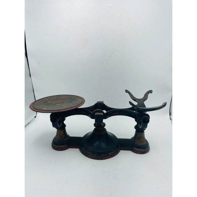 Black Vintage Balance Scales With Tin Scoop Tray For Sale - Image 8 of 11