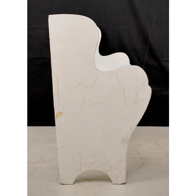 Mid 20th Century Reclaimed 4 Ft. White Wooden Folk Art Children's Bench For Sale - Image 9 of 12