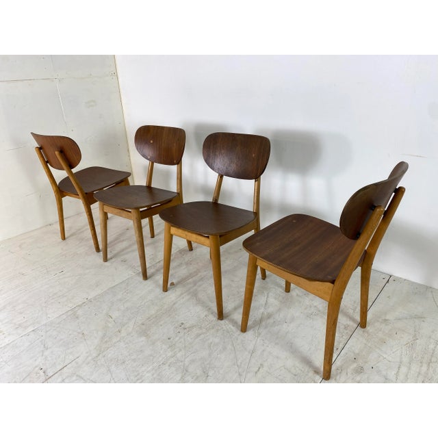 Pastoe Scandinavian Style Teak Dining Chairs by Cees Braakman for Pastoe, 1950s, Set of 4 For Sale - Image 4 of 10