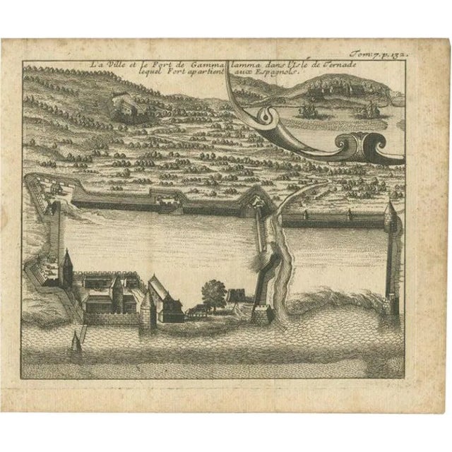 Renneville, Town and Fortress of Ternate, 1725, Print For Sale