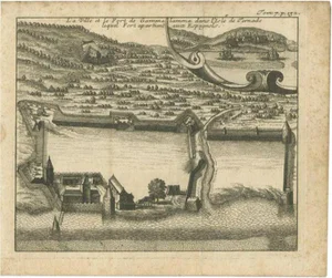 Renneville, Town and Fortress of Ternate, 1725, Print