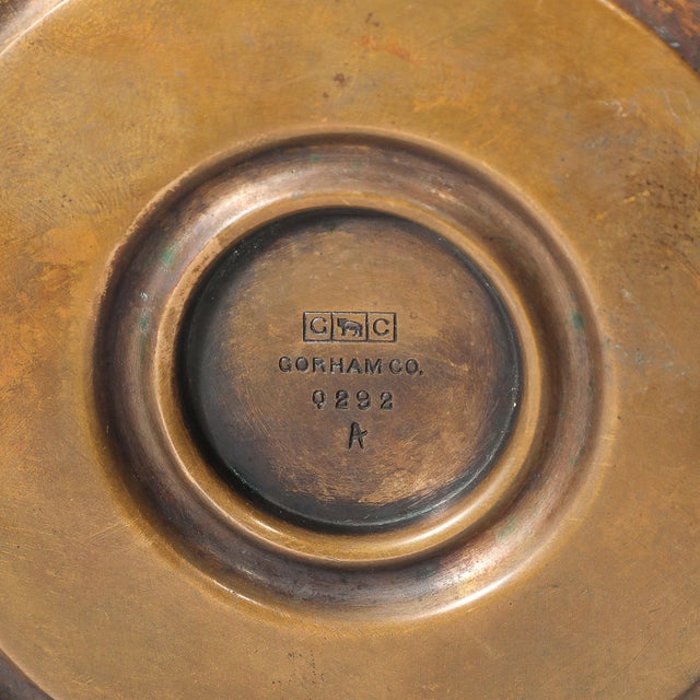 Art Deco Solid Bronze Plinth Base Corinthian Style Candleholders Signed Gorham For Sale - Image 12 of 15