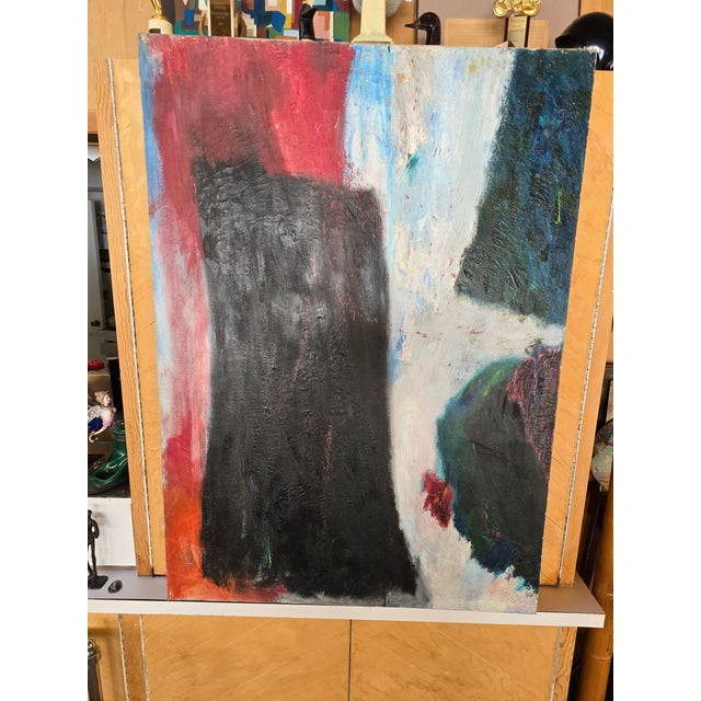 1960s Mid Century Modern Abstract Painting Attributed DePinna For Sale - Image 4 of 10
