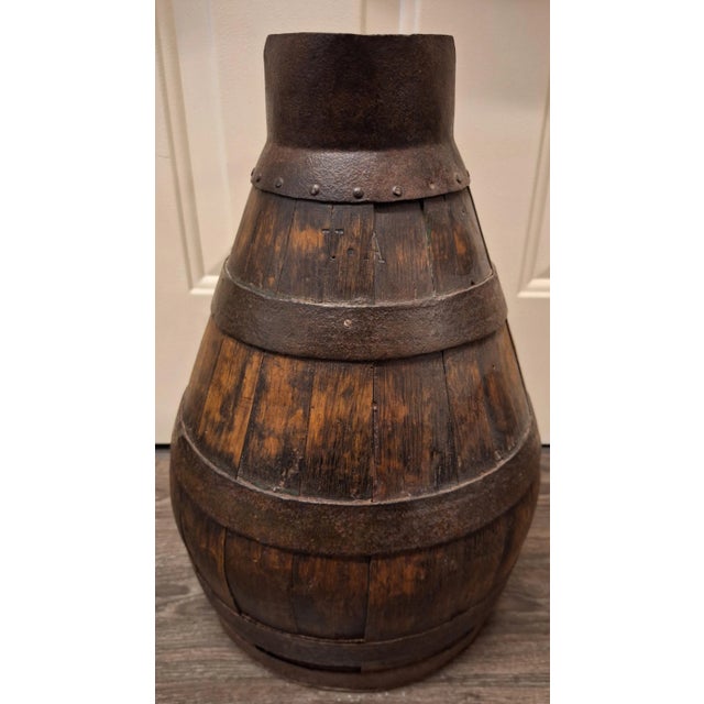 Antique French Wood and Iron Wine Pitcher For Sale - Image 11 of 12