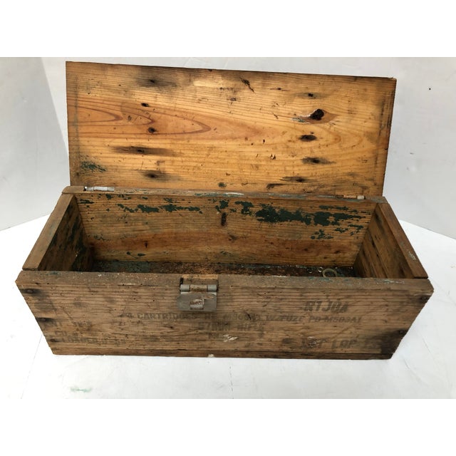 1950s Vintage Handcrafted Wood Ammunition Box For Sale - Image 5 of 8