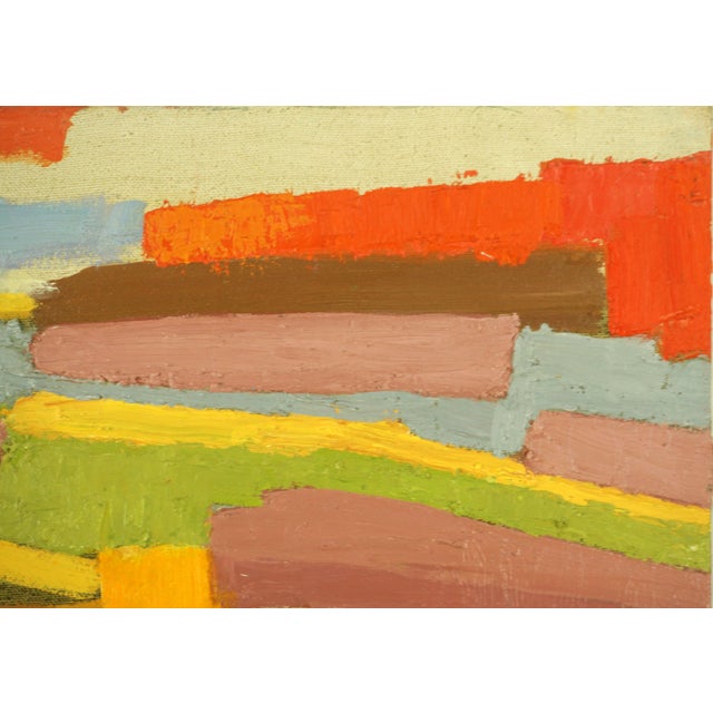 Original Color Field Oil Painting Multi-Color Geometric Abstract - "Commute" Dramatic multi-color geometric abstract...