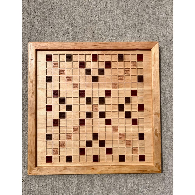 Transitional Double-Sided Wood Game Board: Checkers & Word Game For Sale - Image 3 of 6