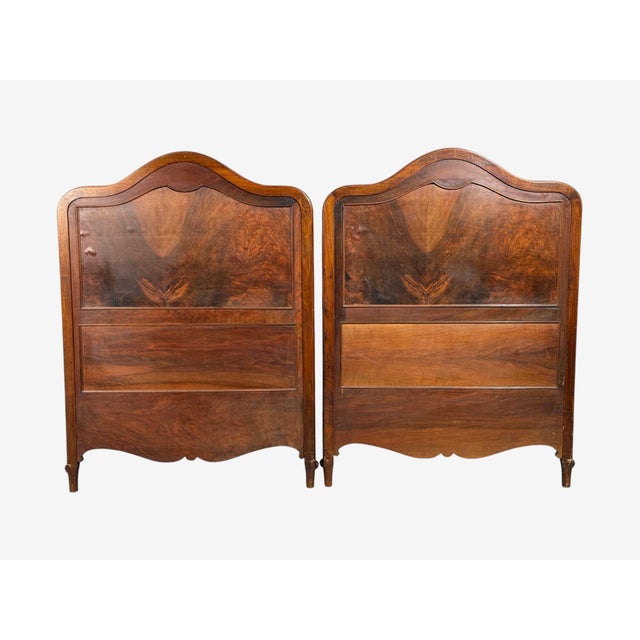 French Provincial Style, Twin Headboards, Walnut, Gilt, France, 20th C. For Sale - Image 9 of 12
