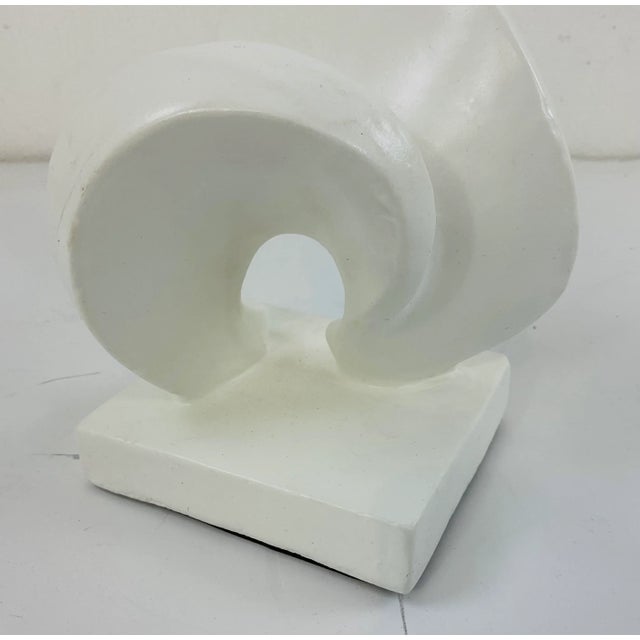 Original retail $320, stylish Made Goods White Concrete Abstract Modern Ashton Sculpture, showroom floor sample