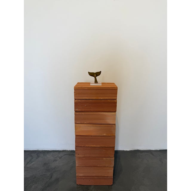Brazilian Modernist Bronze Whale Fluke Sculpture on Acrylic Base, 1970s For Sale - Image 13 of 13