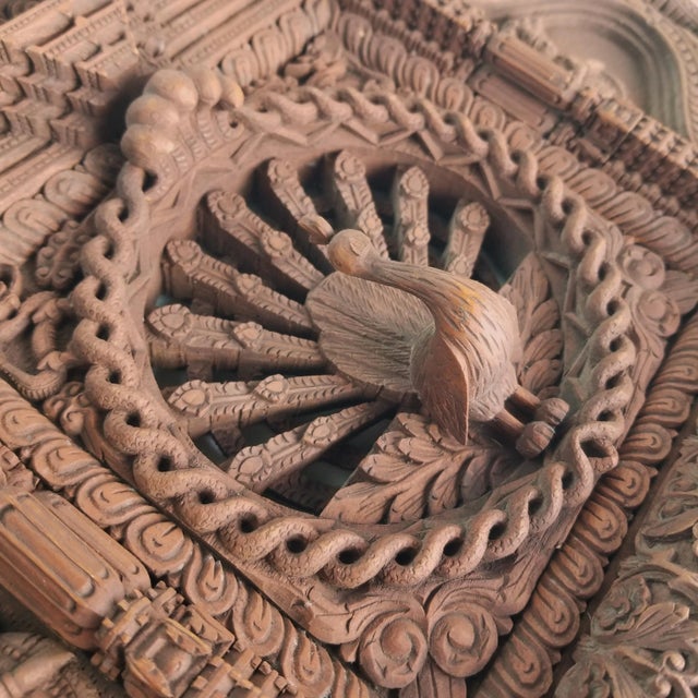 Late 20th Century Carved Wooden Peacock Shelf For Sale In Chicago - Image 6 of 8