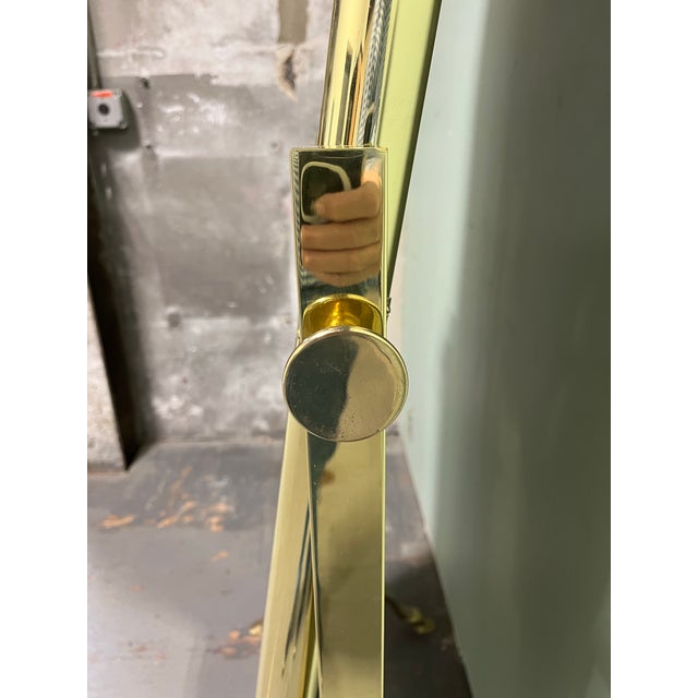 Mid 20th Century Vintage Hollywood Regency Brass Cheval Mirror Hoof Feet For Sale - Image 5 of 12