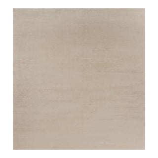 Rug & Kilim’s Oversized Modern Textural Rug in Beige and Cream Striae - 14x15 For Sale