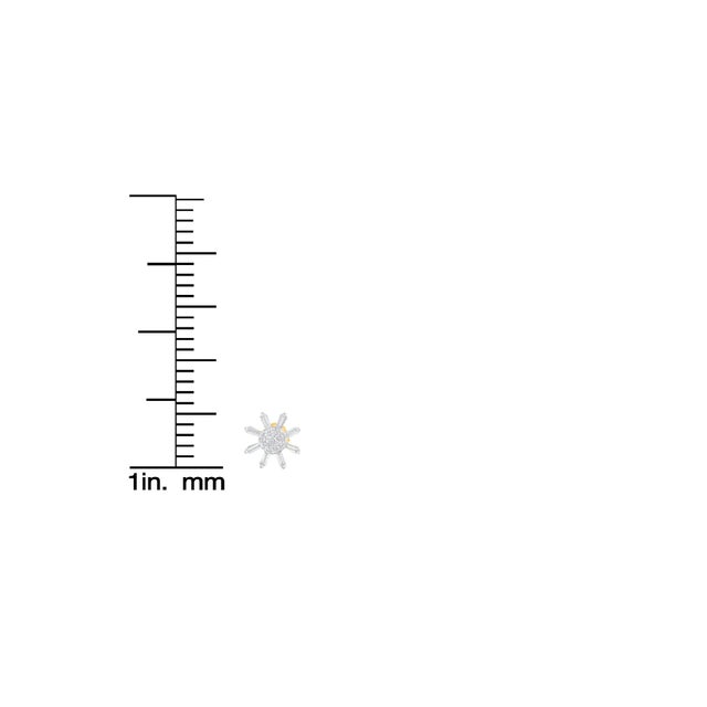 10k Yellow Gold Round and Baguette Diamond Stud Earring (0.50 cttw, H-I Color, I2-I3 Clarity) For Sale In New York - Image 6 of 6