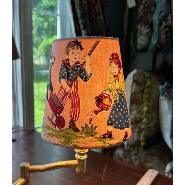 Vintage Children’s Fabric Lampshades - a Pair For Sale - Image 10 of 10