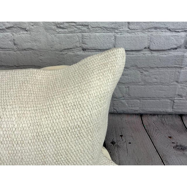 Turkish 16 x 24 Hemp Pillow Turkish Cushion Natural White Pillow Cushion Cover For Sale - Image 3 of 4