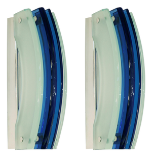 1960s Pair of Modernist Italian Art Glass Sconces by Veca