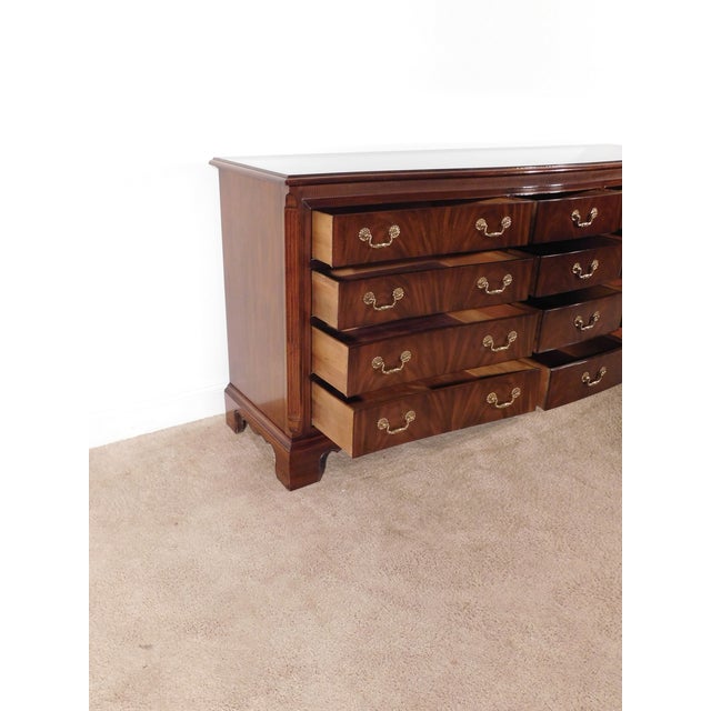 Drexel Flame Mahogany Serpentine 12-Drawer Chippendale Chest Dresser For Sale - Image 15 of 17