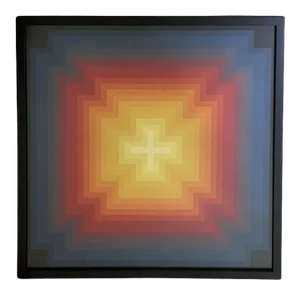 Jurgen Peters Op Art Silkscreen Poster, Framed, C. 1970's