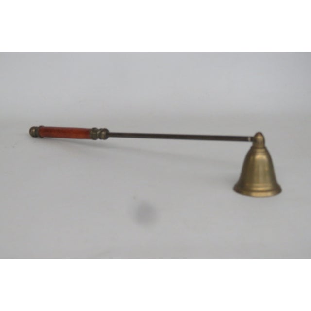 Wood Long Wooden Handled Metal Bell Candle Snuffer 4596b For Sale - Image 7 of 12