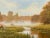 River Landscape Scene with Horses in the English Countryside by British Contemporary Artist, David Morgan (Born 1964). Art...