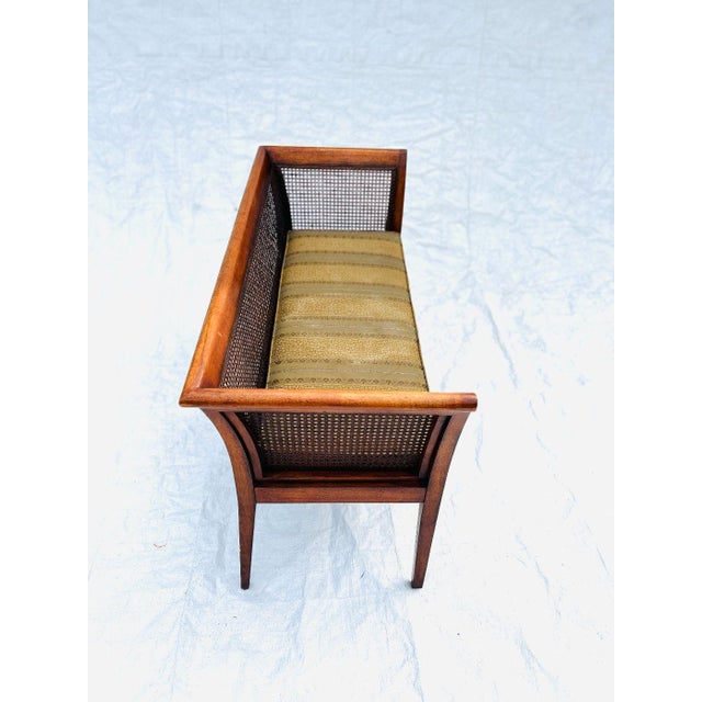 Vintage , Midcentury Style Cane Back Bench For Sale In New York - Image 6 of 7