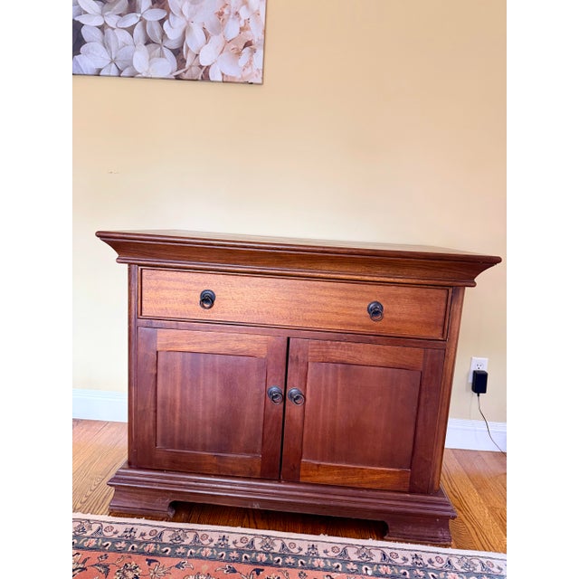 Vintage Ethan Allen Medallion Style Cherry Server Cabinet For Sale - Image 13 of 16