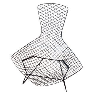 Knoll Bertoia Black Metal Bird Chair For Sale