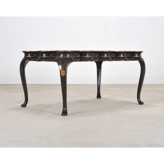 2000 - 2009 Rose Tarlow Scalloped Coffee Table Chinoiserie Lacquered For Sale - Image 5 of 18