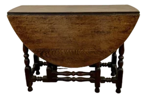 18th Century Antique Oak Drop Leaf Dining Table, 1780