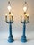 Prepare to fall in love. This exceptional matched pair of vintage barley-twist (Solomonic column) candelabra table lamps...