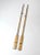 This is a pair of vintage Feather Brand Caviness oars. The wooden oars feature metal oar locks.