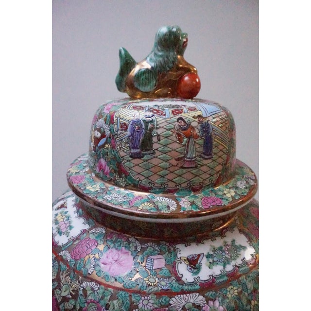 Ceramic Large Art Deco Oriental Ceramic Baluster Vase, 1940s For Sale - Image 7 of 15