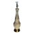Mid 20th Century Large Handmade Bitossi-Style Green Ceramic Lamp With Etching & Brass Base For Sale