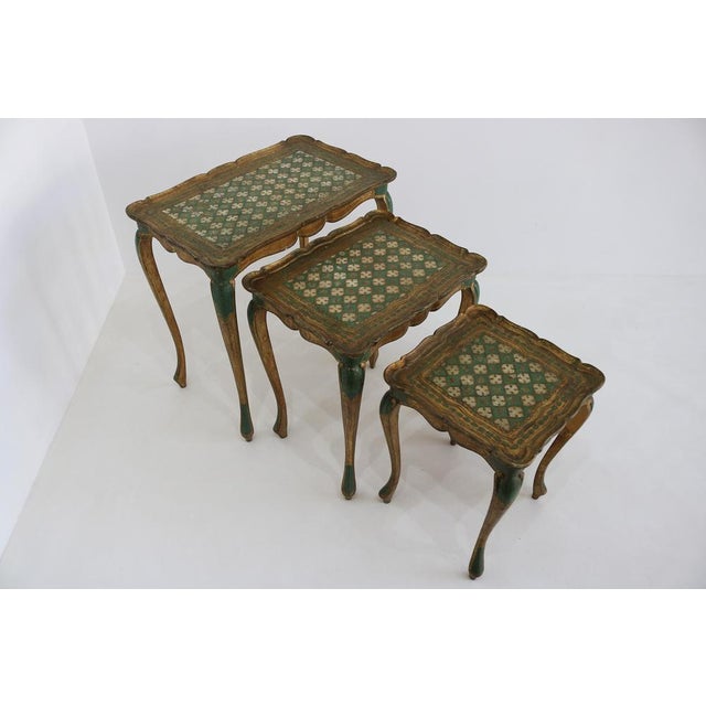 Vintage Italian Florentine Nesting Tables in Gilded Wood, 1960s, Set of 3 For Sale - Image 6 of 14