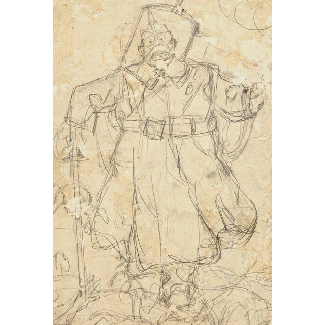 Image dimensions: 35 x 24 cm. Figure is an original drawing in pencil realized by Gabriele Galantara, the state of...