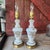 Vintage French Pair of Handcrafted White & Gold Floral Design Table Lamps 13" Tall For Sale In Kansas City - Image 6 of 18