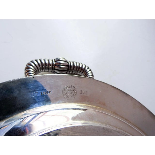 Traditional Antique Aesthetic Movement Silverplate Tray With Grapes and Birds For Sale - Image 3 of 5