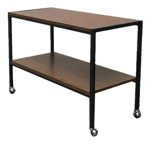 Mid-Century Minimalist Teak Bar Cart Trolley